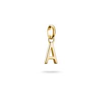 Thomas Sabo Charm Club Connect CC1207-413-39 - Colgante de letra A chapado en oro de 18 quilates, plata 925 reciclada