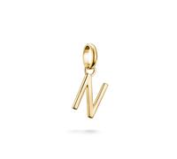 Thomas Sabo Charm Club Connect CC1220-413-39 - Colgante con letra N chapado en oro de 18 quilates, plata 925 reciclada