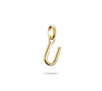 Thomas Sabo Charm Club Connect CC1227-413-39 - Colgante con letra U chapado en oro de 18 quilates, plata 925 reciclada