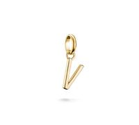 Thomas Sabo Charm Club Connect CC1228-413-39 - Colgante de letra V chapado en oro de 18 quilates, plata 925 reciclada