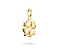 Thomas Sabo Charm Club Connect CC1236-413-39 - Colgante de trébol de la suerte en 3D chapado en oro de 18 quilates, plata 925 reciclada