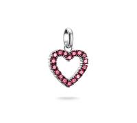 Thomas Sabo Charm Club Connect CC1237-639-10 - Colgante de plata 925 reciclada, diseño de corazón con piedras rojas