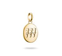 Thomas Sabo Charm Club Connect CC1254-414-14 - Colgante con número de ángel 777 con piedras chapado en oro de 18 quilates, plata 925 reciclada