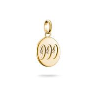 Thomas Sabo Charm Club Connect CC1256-414-14 - Colgante con número de ángel 999 con piedras bañadas en oro de 18 quilates, plata 925 reciclada