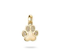 Thomas Sabo Charm Club Connect CC1259-414-14 - Colgante de plata 925 reciclada con forma de pata con piedras, chapado en oro de 18 quilates