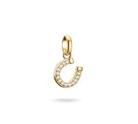 Thomas Sabo Charm Club Connect CC1280-414-14 - Colgante de herradura con piedras chapado en oro de 18 quilates, plata 925 reciclada