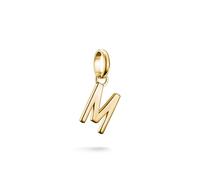 THOMAS SABO Charm Club Connect - Colgante de plata 925 reciclada, diseño de letra, talla única, Chapado en oro de 18 quilates, plata 925 reciclada, no existe