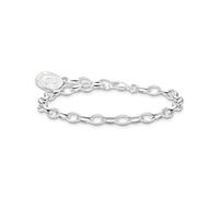 Thomas Sabo Charm Club - Pulsera original de plata 925 clásica para charms originales, 17 cm, Plata de ley, Sin gemas
