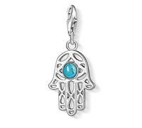 Thomas Sabo - Charm con Cierre para Mujer de Plata de Ley 925/1000 con Turquesa, Fatima's Hand Turquoise Charm
