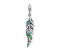 Thomas Sabo Colgante charm para mujer en forma de pluma étnica, plata de ley 925, Y0034-340-7