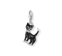 THOMAS SABO Colección de colgantes de animales para Mujer, Charm de gato negro