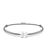 Thomas Sabo Little Secret Engel Pulsera de tejido para mujer, plata de ley 925, verde, LS037-401-5-L20v