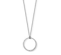 Thomas Sabo Colgante Charm Círculo Grande Club de Mujer, Plata de Ley 925, Plateado, 90 cm