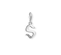 Thomas Sabo Colgante Charm Letra S Club de Mujer, Plata de Ley 925, Plateado