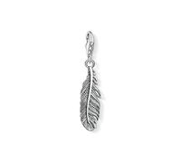 Thomas Sabo Colgante Charm Pluma Charm Club de Mujer con Plata de Ley 925, Plateado