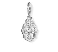 Thomas Sabo - Colgante con Motivos Inspirados en la Espiritualidad y Buena Fortuna, Abalorio de Buda en Color Plateado