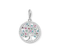Thomas Sabo - Colgante con Motivos Inspirados en la Espiritualidad y Buena Fortuna, Colgante con Árbol Del Amor y Piedras de Colores