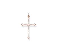 Thomas Sabo Colgante Cruz con Piedras Blancas Plata Chapadaen Oro Pe848-416-14, Oro Rosa