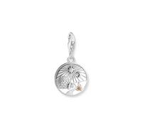 THOMAS SABO Colgante de estrella y luna para mujer, plata de ley 925, 1794-051-14, talla única, Plata de ley, Circonita blanca, circonita naranja, piedra de cristal y cerámica, corindón sintético rojo