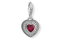 Thomas Sabo - Colgante de la Colección Love & Affection, Abalorio de Corazón con Piedra Roja