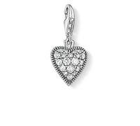 Thomas Sabo - Colgante de la Colección Love & Affection, Abalorio en Forma de Corazón con Piedras Blancas
