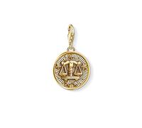 Thomas Sabo - Colgante de Mujer "Charm Zodíaco Libra Charm Club", Plata de Ley 925, baño de oro amarillo de 18 quilates, Dorado