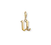 Thomas Sabo Colgante de mujer Letra U en plata de ley 925 dorado 6 cm con circonitas blancas