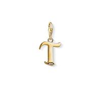 Thomas Sabo - Colgante de Mujer, Plata de Ley 925 con Circonitas Blancas, Dorado, 6 cm, Letra T