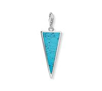 Thomas Sabo - Colgante de Mujer "Triángulo turquesa Charm Club", Plata de Ley 925, Azul Turquesa