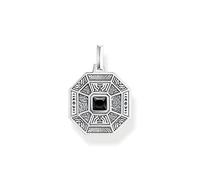 THOMAS SABO Colgante de plata de ley 925 para hombre, 28 x 20 mm, con piedra de ónix negro, PE950-507-11, H: ca. 28mm / B: ca. 20mm, Plata esterlina, Ónix