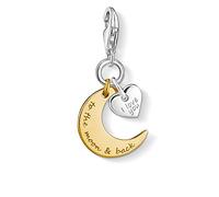 Thomas Sabo - Colgante Inspirado en Símbolos Celestiales, Abalorio con Luna y Estrella Ily To The Moon & Back