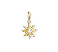 Thomas Sabo - Colgante Inspirado en Símbolos Celestiales, Abalorio Dorado con Luna y Perla