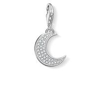 Thomas Sabo - Colgante Inspirado en Símbolos Celestiales, Abalorio Plateado en Forma de Luna con Piedras