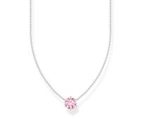 THOMAS SABO Collar con colgante de circonita rosa de plata de ley 925 KE2210-051-9, talla única, Plata esterlina, Circonia cúbica