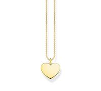 THOMAS SABO Collar con colgante en forma de corazón en plata de ley chapada en oro amarillo 750 KE2128-413-39-L45V, talla única, Plata esterlina, Circonia cúbica