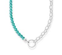 Thomas Sabo Collar con Cuentas Azules Plata de Ley 925 KE2188-404-17-L45V, 40-45 cm, Turquesa