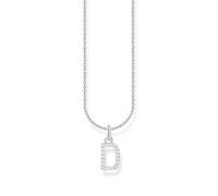 Thomas Sabo Collar con letra D de plata de ley 925 y circonitas KE2243-051-14