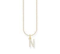 Thomas Sabo Collar de plata bañada en oro con circonitas KE2253-414-14