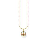 THOMAS SABO Collar para mujer de plata 925 con piedra de color 32022503, 45cm, Plata esterlina Yellow Gold, Circonia cúbica