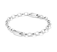 THOMAS SABO Connect Link - Pulsera de plata 925 reciclada con abalorios, con cierre de mosquetón y logotipo de Club Charm, 15cm, Plata de ley, No es una piedra preciosa