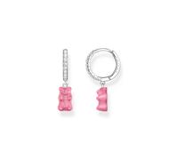Thomas Sabo CR726-052-9 Pendientes de aro sencillo de plata con oso de oro ro...