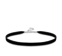Thomas Sabo Gargantilla de terciopelo con cadena para mujer, plata de ley 925, negro, KE1728-331-11-L36v