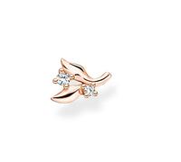Thomas Sabo Pendientes de tuerca para mujer, diseño de hojas con piedras blancas, plata de ley 925, OneSize, Plata de ley, Circonia cúbica
