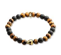 THOMAS SABO Hombre plata de ley 925 plateado bañado en oro marrón Tiger's Eye