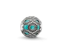 Thomas Sabo Karma Beads, Mujer, Bead étnico turquesa, Plata de ley 925, ennegrecida, K0209-878-17