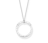 THOMAS SABO KE1877-051-14-L90 - Collar de plata de ley 925 con circonitas, longitud 90 cm, diseño de círculo con piedras blancas, 90cm, Plata esterlina, Circonia cúbica