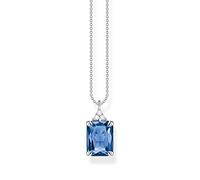 THOMAS SABO Cadena con piedras azules y blancas de plata de ley, longitud: 40 cm x 45 cm, KE2089-166-1-L45V, 45cm, Plata, Circonia cúbica
