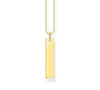THOMAS SABO KE2142-413-39-L50V - Cadena con colgante de columna (plata de ley 925, chapado en oro amarillo 750, longitud: 45 cm - 50 cm), 50cm, Plata, No es una piedra preciosa