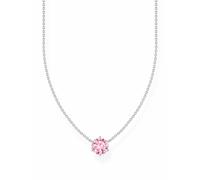 THOMAS SABO Collar con colgante de circonita rosa de plata de ley 925 KE2210-051-9, talla única, Plata esterlina, Circonia cúbica