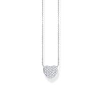 THOMAS SABO KE2277-051-14-L45V - Collar y colgante en forma de corazón con piedras blancas de plata 925 reciclada (40,00-45,00 cm), L45V, Plata esterlina, Circonia cúbica